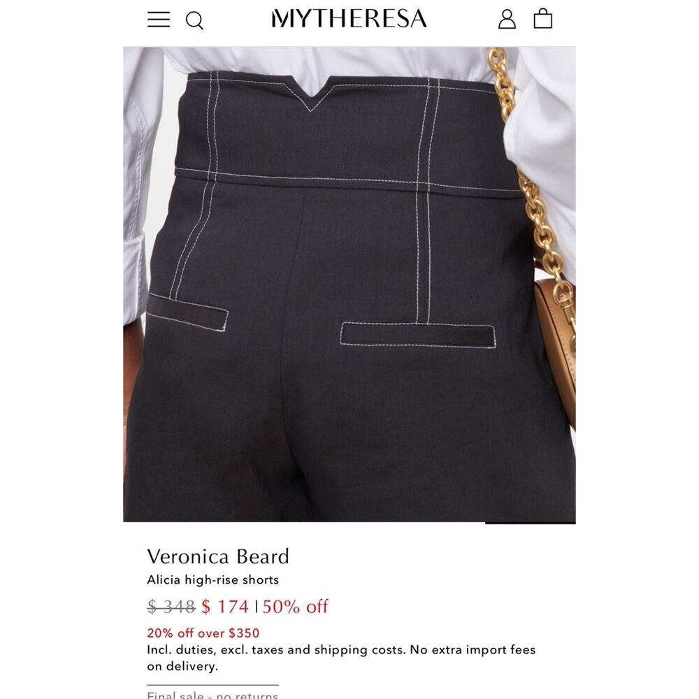 Veronica Beard Sz 2 Shorts Alicia Linen Blend High Rise Pleated Dark Navy $348 - Picture 5 of 16